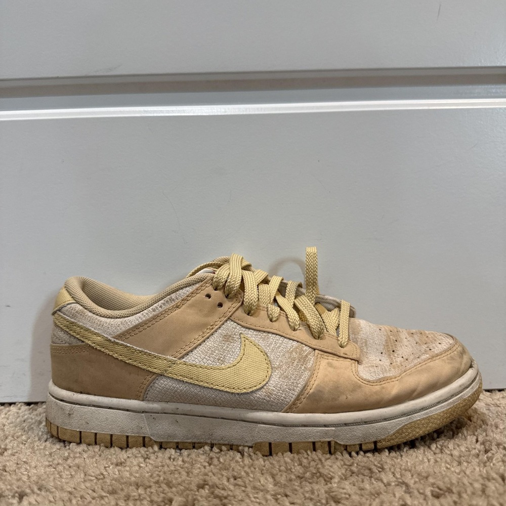 Nike Dunk Low Shoes Womens Size 8 Beige Suede Cushioned Sneakers HJ5777-101